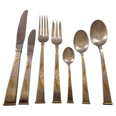 Golden Wheat by Gorham Sterling Silver Flatware Set for Eight Service 57 Pieces 