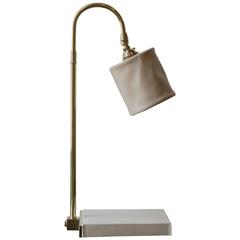 Series 01 Desk Lamp in Ash by Adam Otlewski in Leather & Unlacquered Brass 1