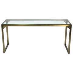 Greek Key Brass Console Table by Design Institute of America