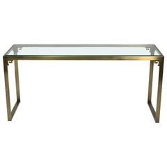 Greek Key Brass Console Table by Design Institute of America 11