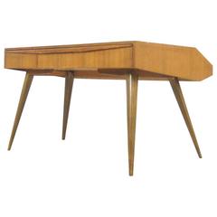 1950s German Design Wood Desk 