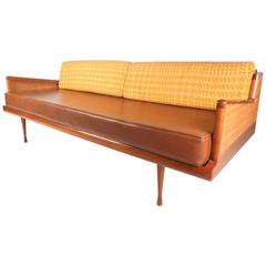 Mid-Century Modern Walnut and Cane Sofa 11