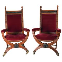 Pair of 19th Century Bronze Mounted English Aesthetic Period Armchairs 6