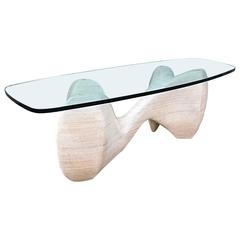 Sculptural Laminated Wood Coffee Table