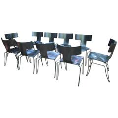 Set of Ten Ebonized Klismos Chairs by John Hutton for Donghia