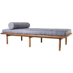 Sylvia Daybed by Coil + Drift in White Oak & Brass, Upholstered in Kufri Fabric 10