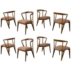 Eight Vintage Mid-Century Dining Chairs by Bertha Schaefer 8