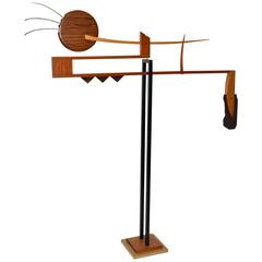 Large Contemporary Abstract Mixed-Media Wood Sculpture 1