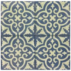 Granada Blue White Cement Tiles Haskell
