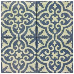 Granada Blue White Cement Tiles Haskell