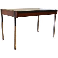 Midcentury Two-Drawer Desk with Chrome Legs