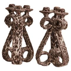 Pair of Stamped Marius Guige Candle Holders