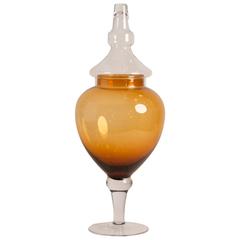 Monumental Italian Amber Glass Jar