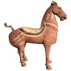 Large Han Dynasty Painted Pottery Model of a Horse