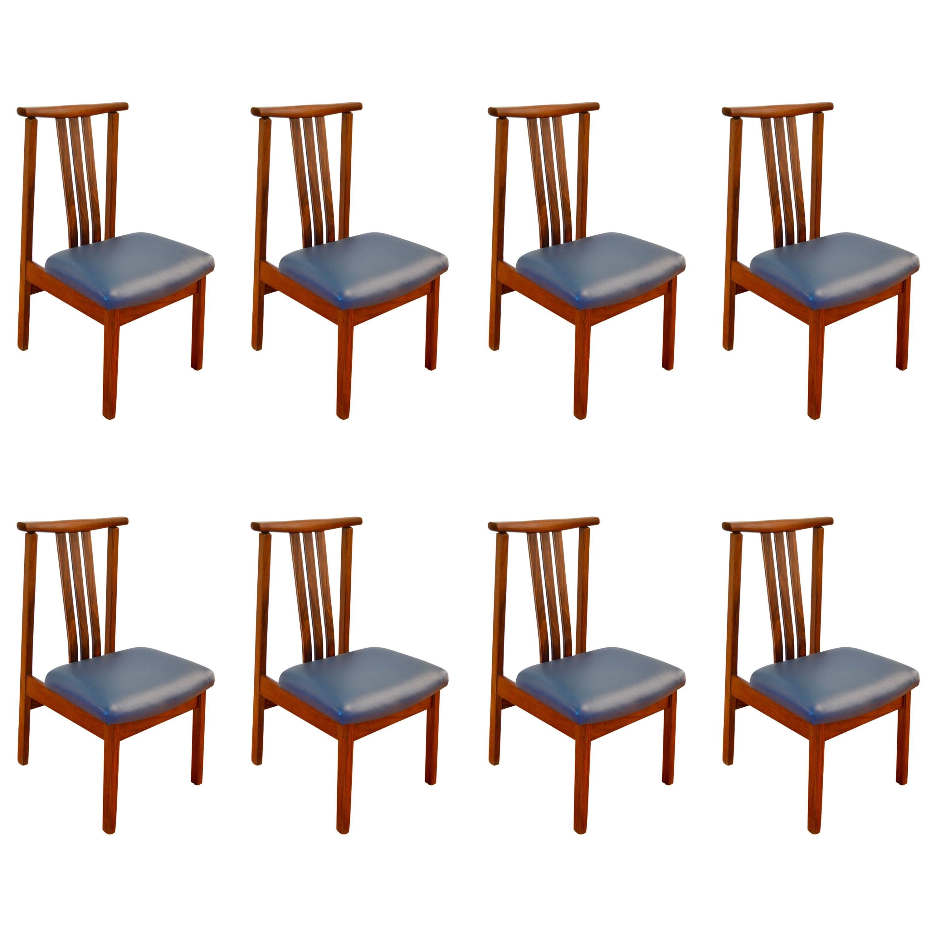 Set of Eight Mid Century Modern Teak Dining Chairs, 1960's