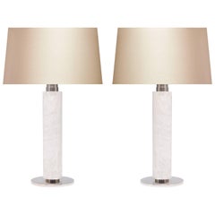 Pair of Modern Rock Crystal Quartz Lamps