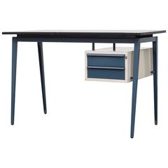 Friso Kramer Style 1950s Metal Desk with Prouve Legs