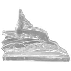 Baccarat Crystal Leaping Reindeer Sculpture
