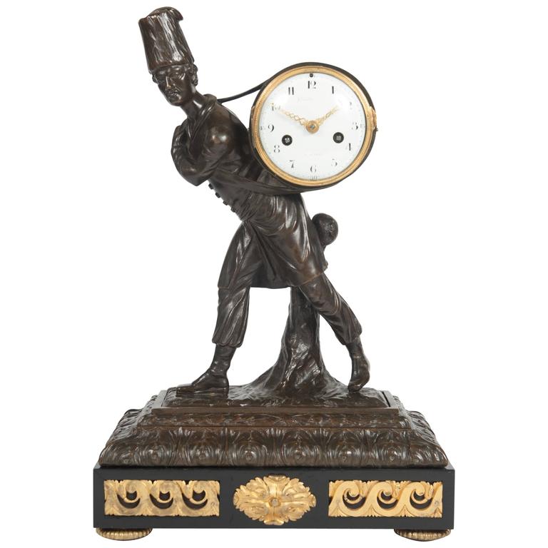 Good and Very Unusual Louis XVI Mantel Clock, circa 1780 For Sale