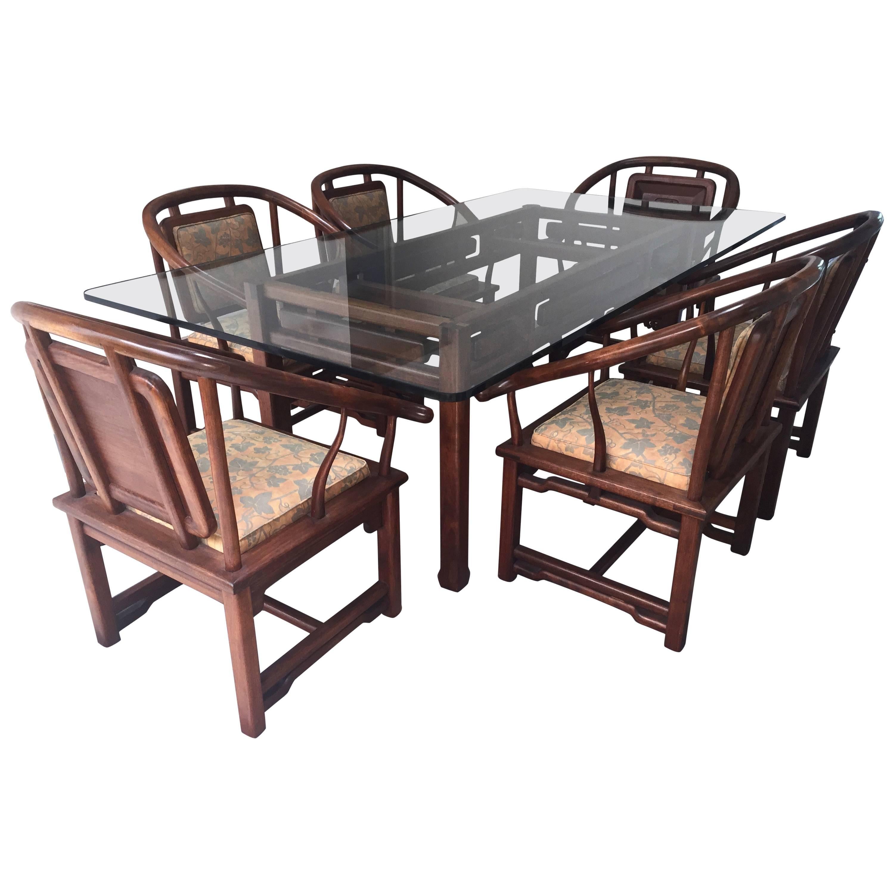 Dining Set in the Manner of James Mont, USA, circa 1960 For Sale