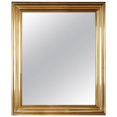 Vintage Polished Brass French Bistro Mirror 5