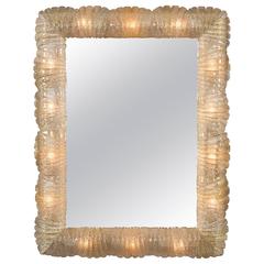 Barovier & Toso, Murano Rugiadoso Glass Illuminated Mirror