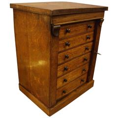 Small 19th Century Oak Wellington Chest to Use on a Desk