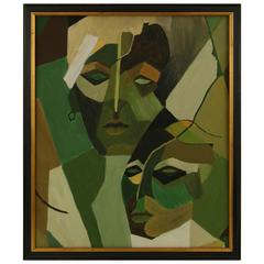 Cubic Faces Acrylic Painting 8