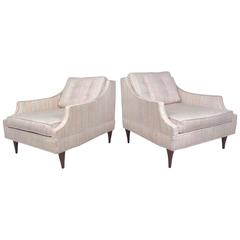 Pair of Mid-Century Modern Tufted Lounge Chairs 5