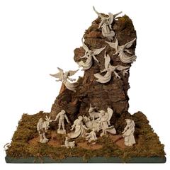 Nativity Scene with White Porcelain Figurines