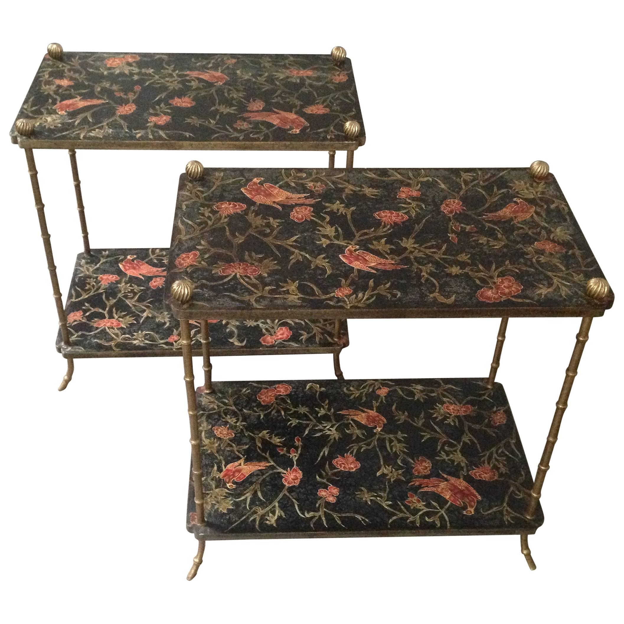Pair of Italian Lacquered Side Tables, Circa 1960