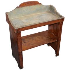 19th Century Diminutive Pine Dry Sink or Side Table