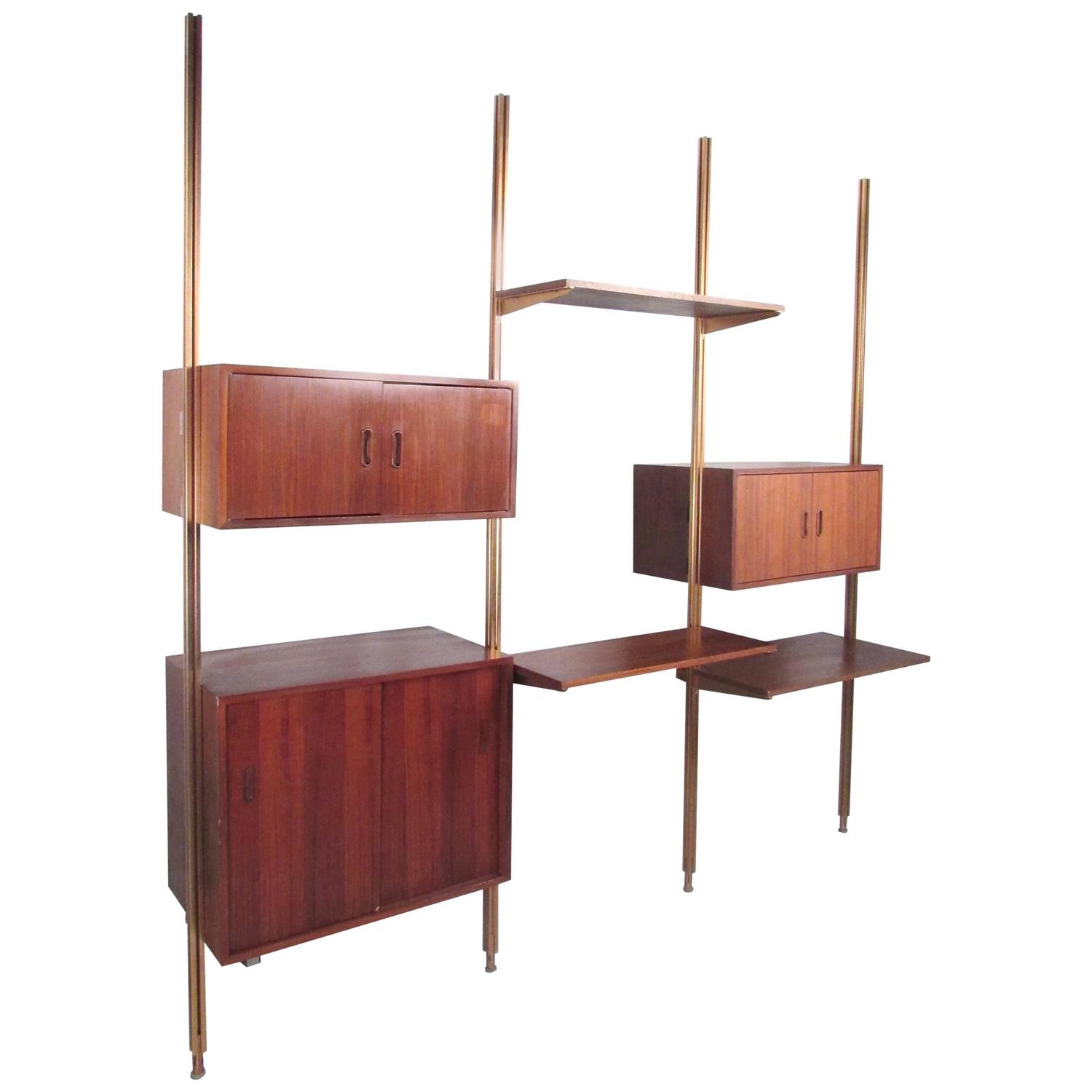 MidCentury Modern Teak Omnia Modular Wall Unit by George Nelson For Sale at 1stdibs