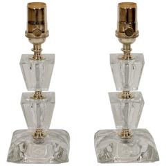 Vintage Pair of Petite Crystal Boudoir Lamps