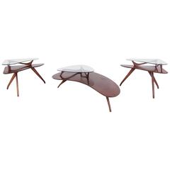 Mid-Century Modern Vladimir Kagan Style Coffee Table Set