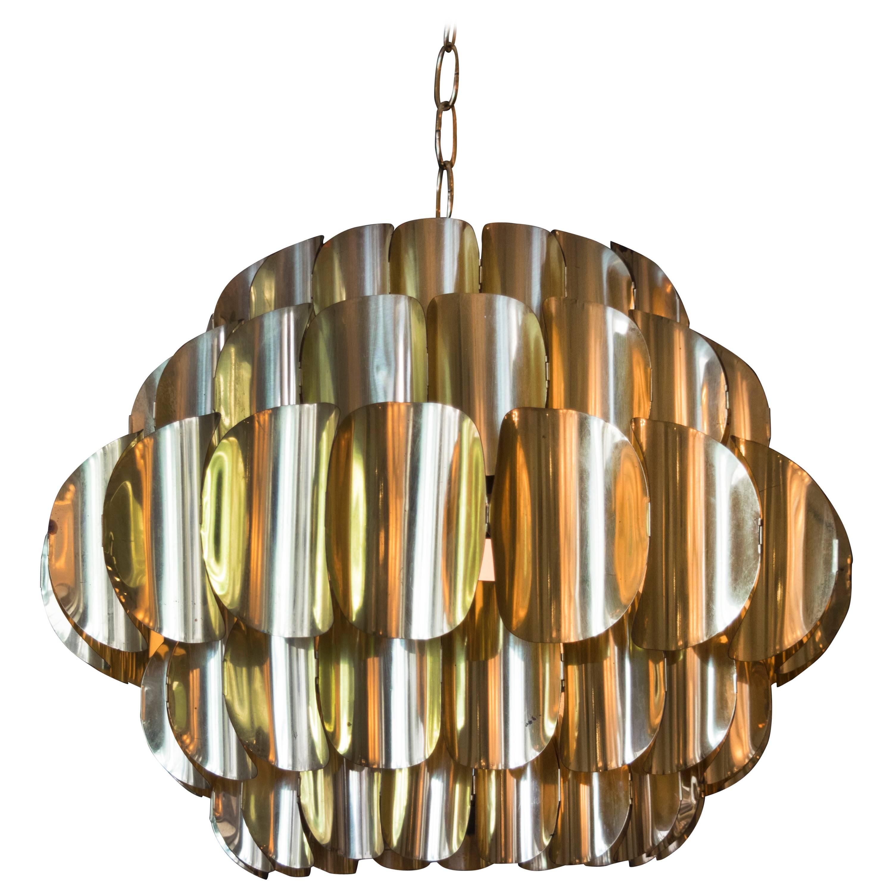 Five Ring Brass Pendant Light by Hans-Agne Jakobsson