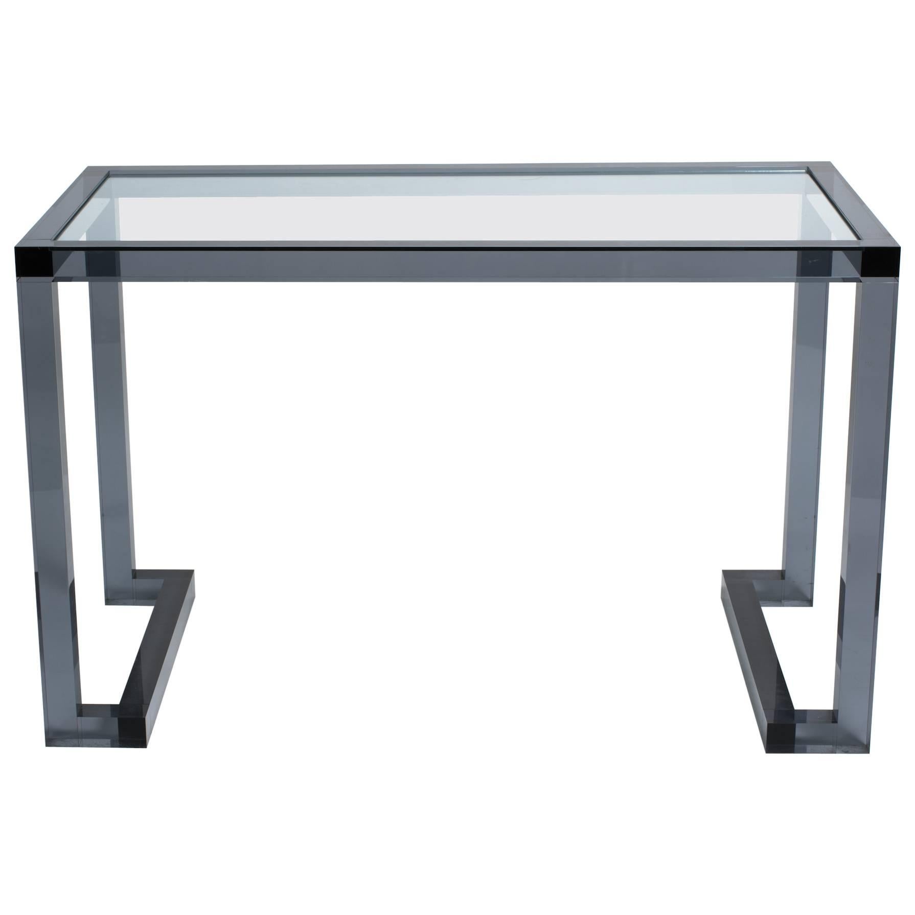 Smoked Lucite Console or Desk