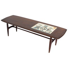 Vintage Alvin Hollingsworth Tile Top Teak Coffee Table