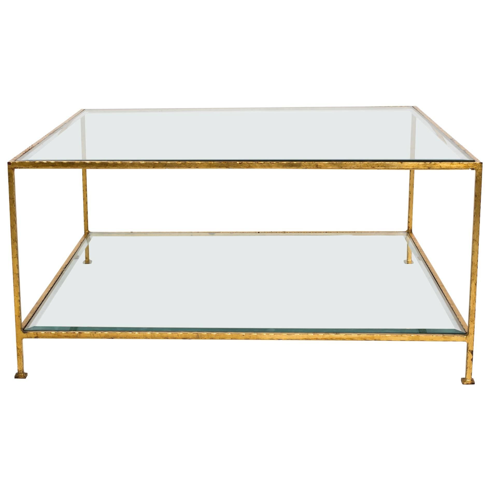 Two-Tiered Gilt Iron Coffee Table