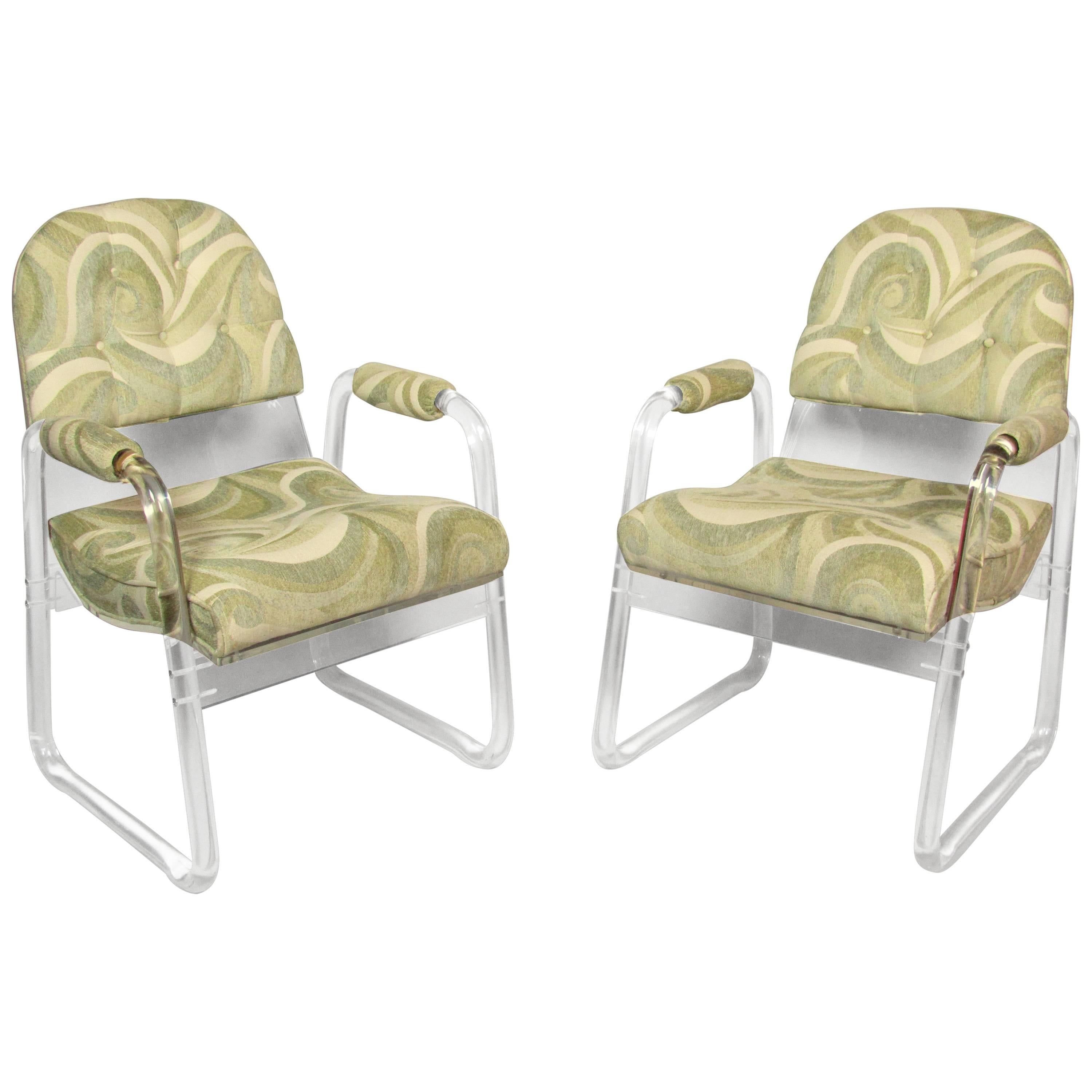 Pair of Lucite Lounge Chairs Hill Industries , circa 1970