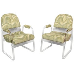 Vintage Pair of Lucite Lounge Chairs Hill Industries , circa 1970