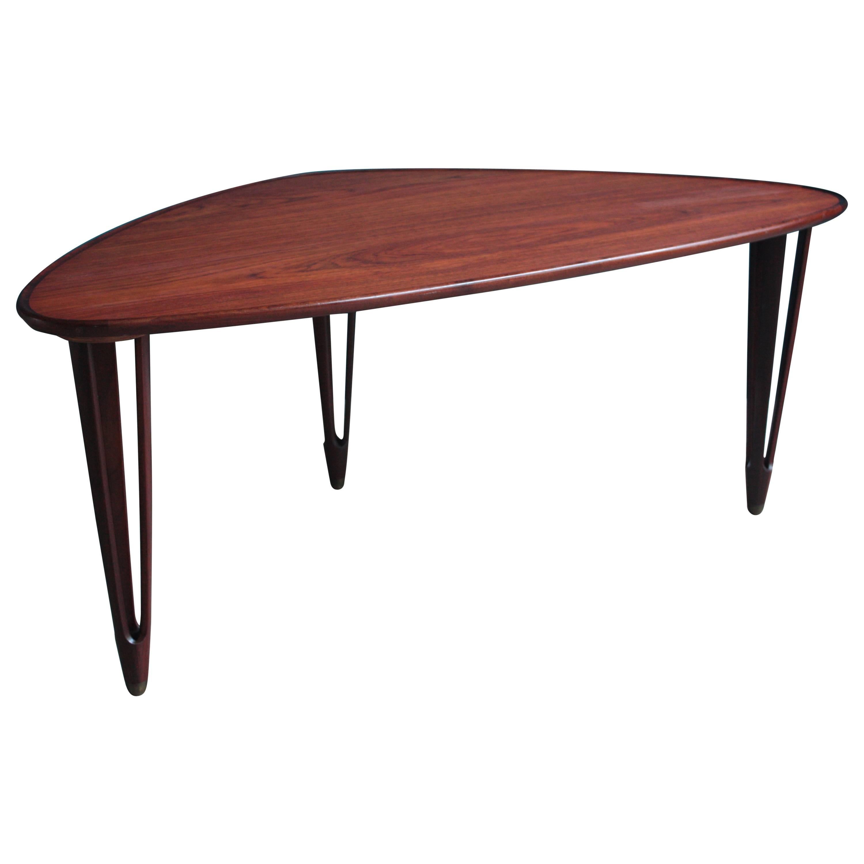 Tripod Coffee Table in Teak, BC Mobler, 1950s