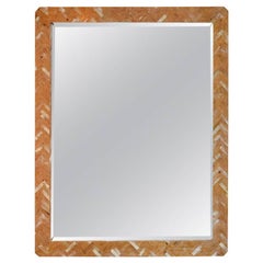 Herringbone Pattern Bone Mirror