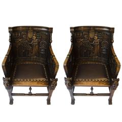 Paire de fauteuils de style néo-égyptien "Toutankhamon"