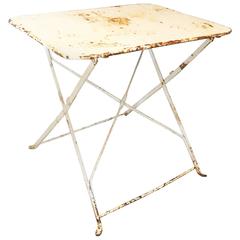 Early 20th Century Folding Bistro Garden Metal Table