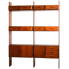 1950s, Teak Wall Unit Made by Simpla Lux