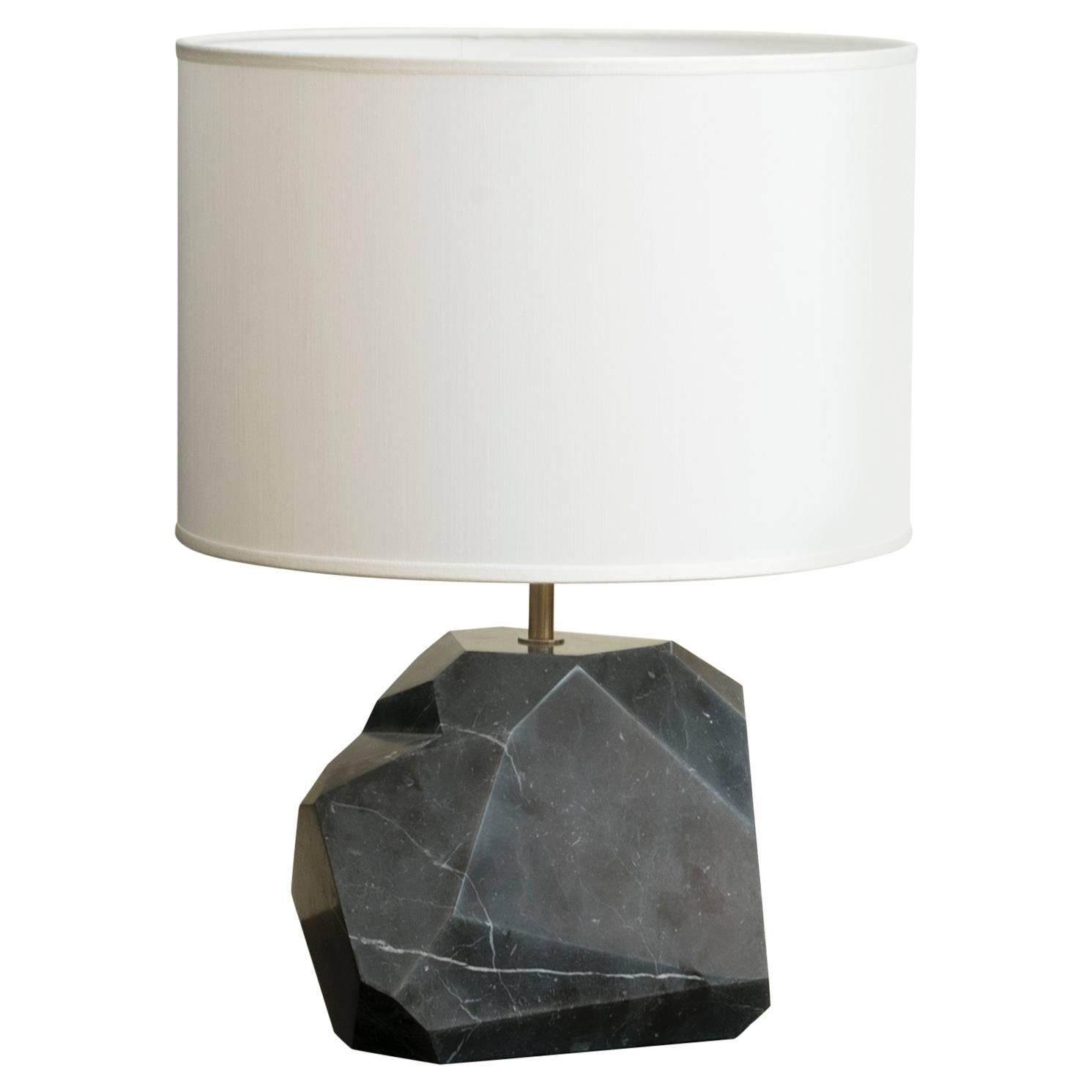 "Monolite" Flair Edition Mat Black Marquinia Marble Lamp For Sale