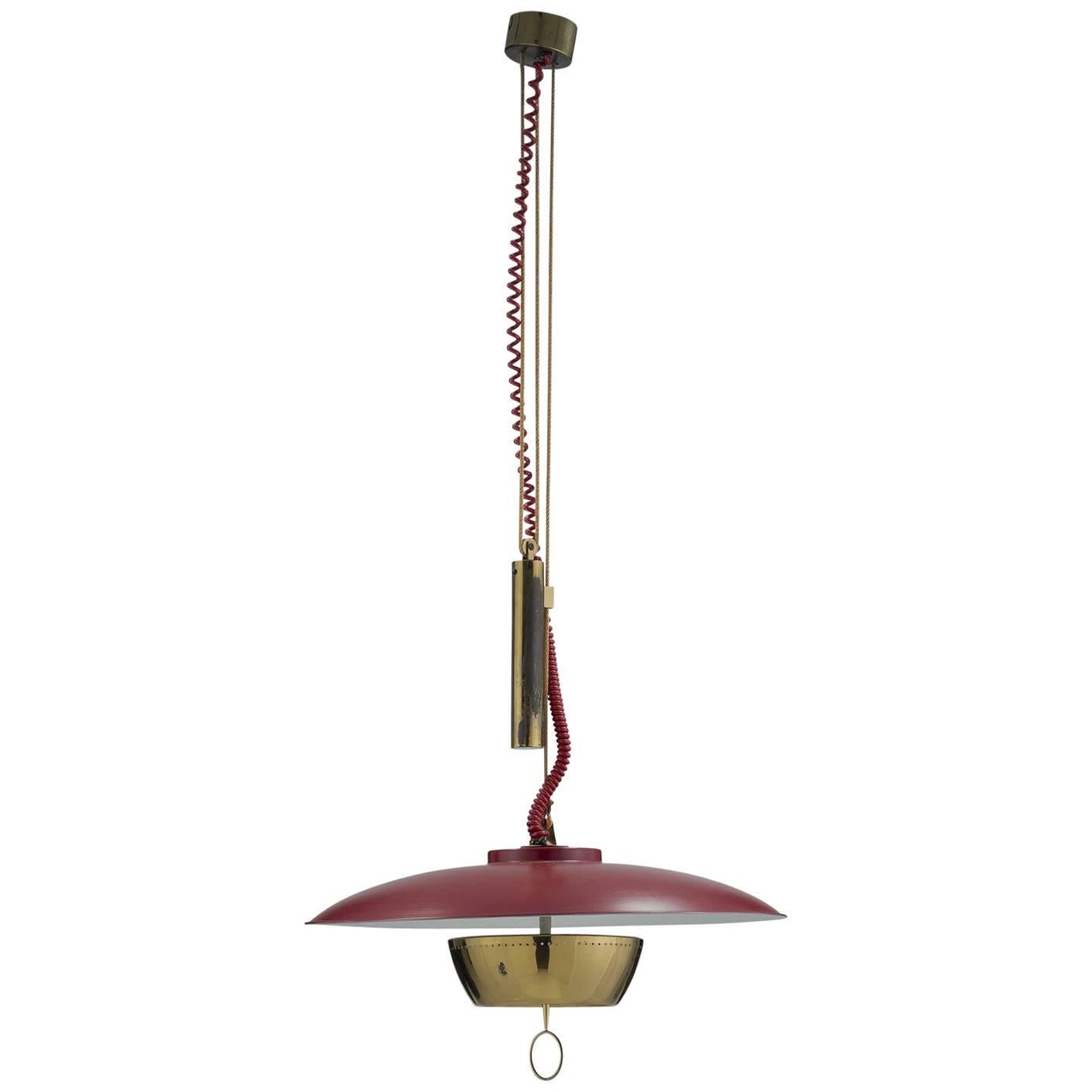 Rise and Fall Hanging Lamp by Gaetano Scolari for Stilnovo, circa 1960 For Sale
