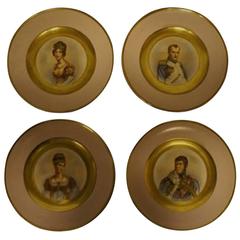 Four B & G Portrait Plates, Napoleon, Wife and Other French Royalties