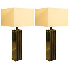 Pair of Brass Lamps, circa 1970 8